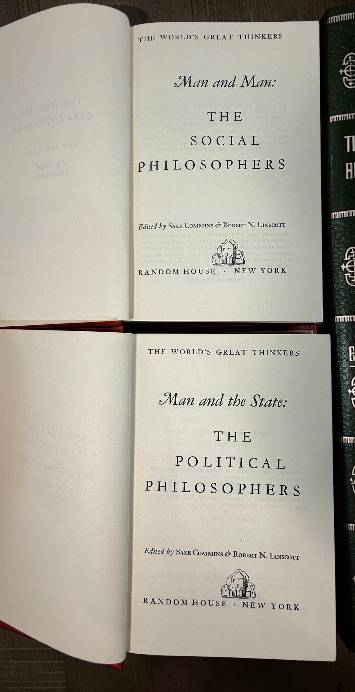 Complete 1947 World’s Great Thinkers 4-volume Random House hardcover set featuring social, political, speculative and science philosophers.