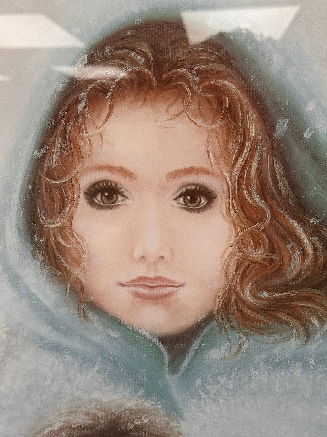 Vintage signed limited edition print La Visite, framed decorative winter art featuring Arctic portrait style imagery, ready to hang collectible wall décor.