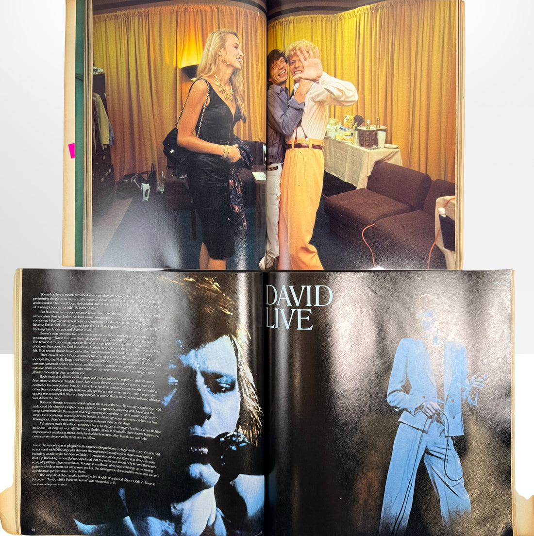 Vintage David Bowie 4-piece memorabilia lot with Japanese Ziggy Stardust program, 1983 Serious Moonlight tour programs and illustrated Bowie book.