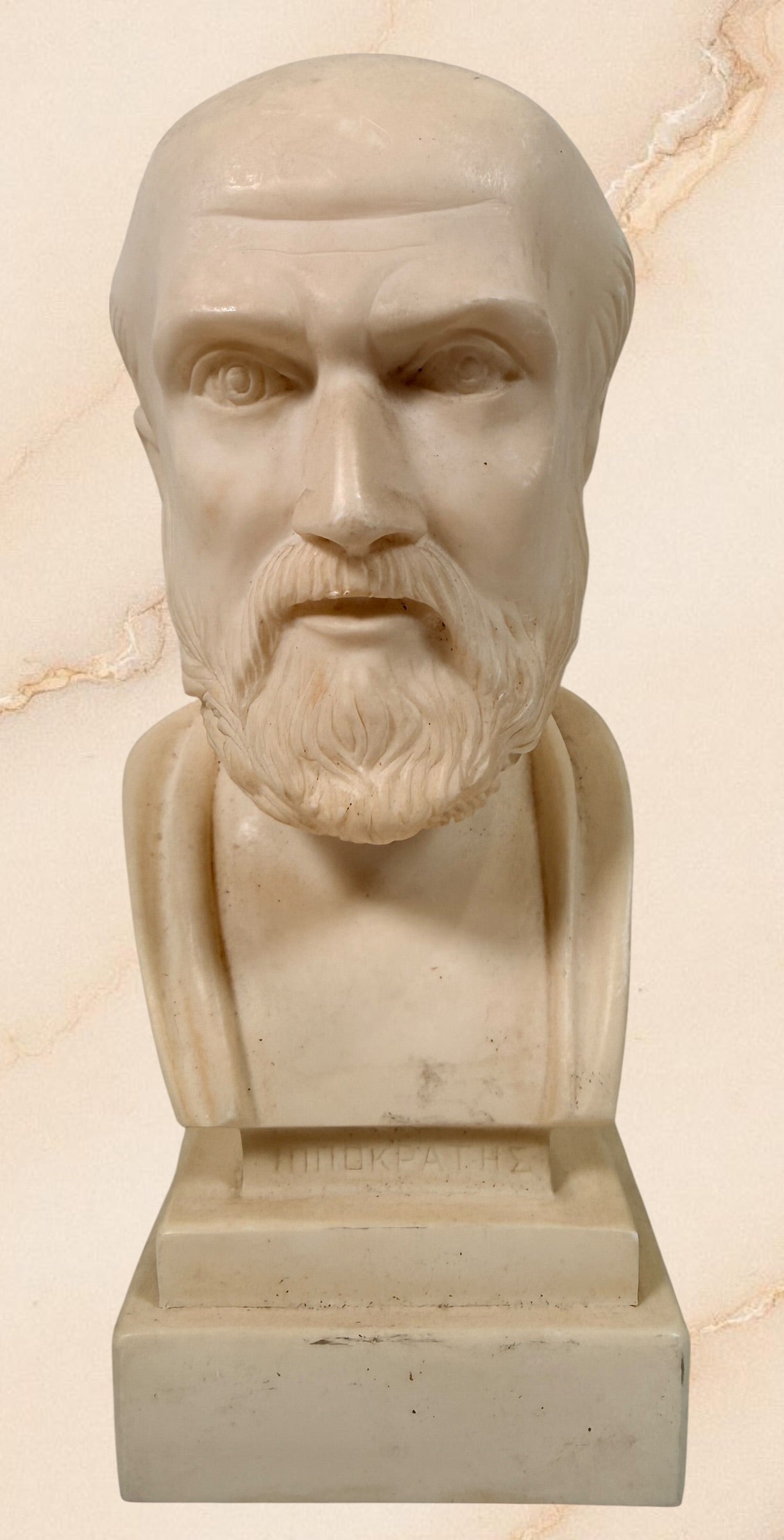 Hippocrates bust sculpture Greek medical statue classic doctor gift academic decor vintage style philosopher bust display piece resin classical figure.