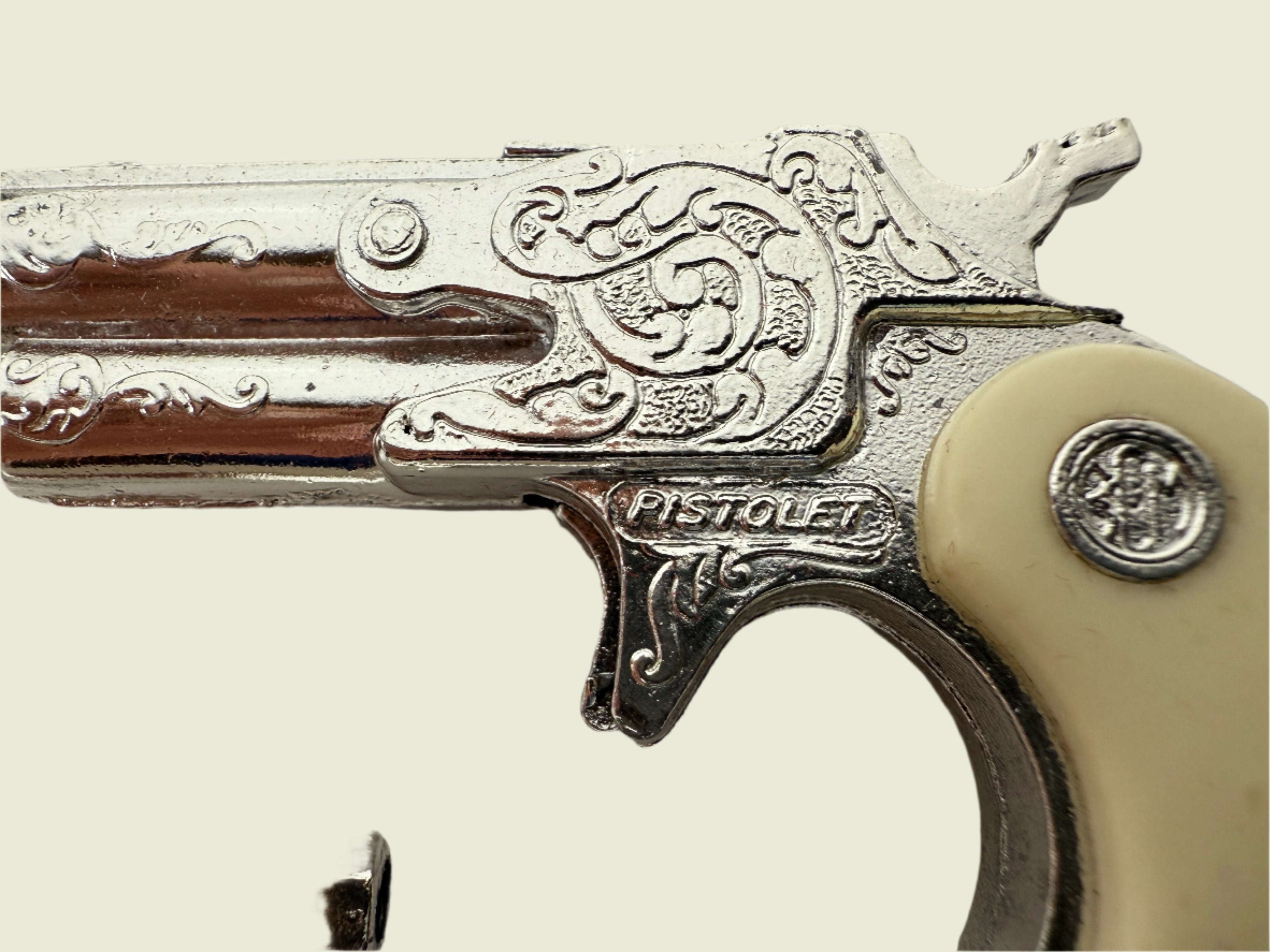 Coffret d'armes à feu miniatures BCM « Outlaw » vintage – Fabriqué en Angleterre – 3 pistolets – Accessoires partiels