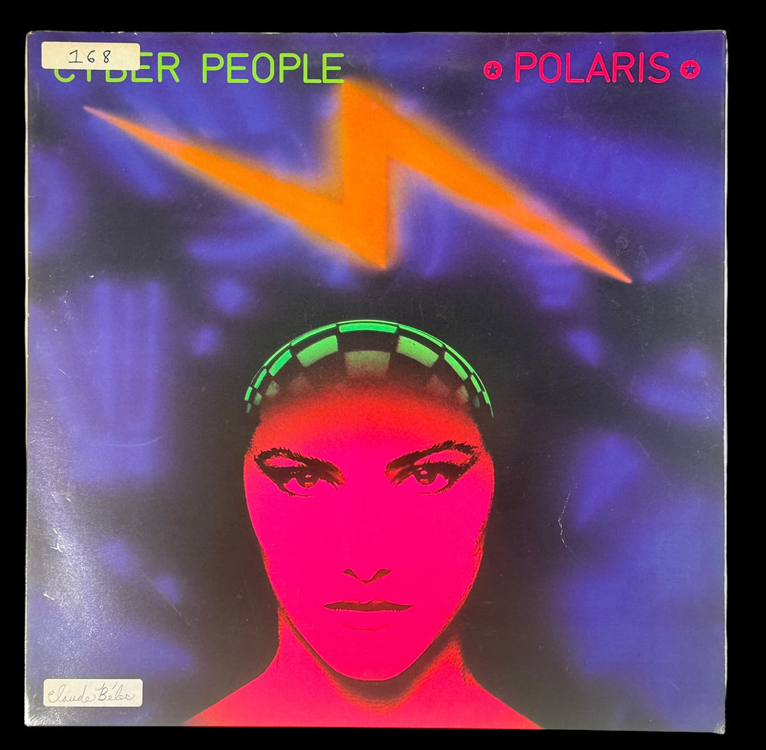 Original 1984 Cyber People Polaris Italian Italo disco 12in single. Vintage Memory Records club mix vinyl with sleeve. Collectible Euro synth disco classic.