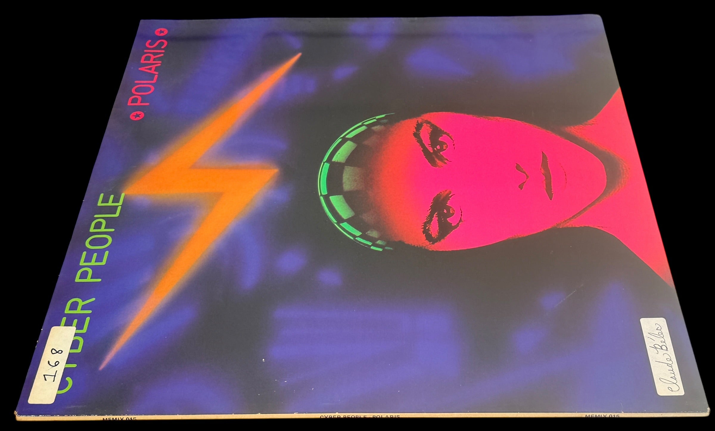 Original 1984 Cyber People Polaris Italian Italo disco 12in single. Vintage Memory Records club mix vinyl with sleeve. Collectible Euro synth disco classic.