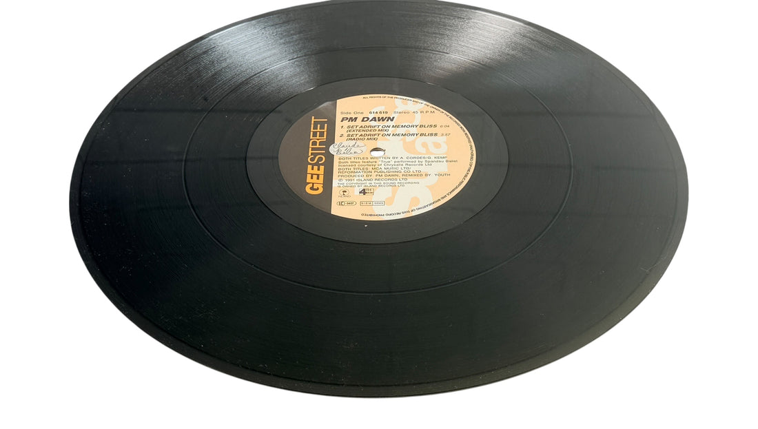 1991 PM Dawn Set Adrift On Memory Bliss 12 inch vinyl maxi single German pressing hip hop classic Gee Street Island Records collectible vintage record.