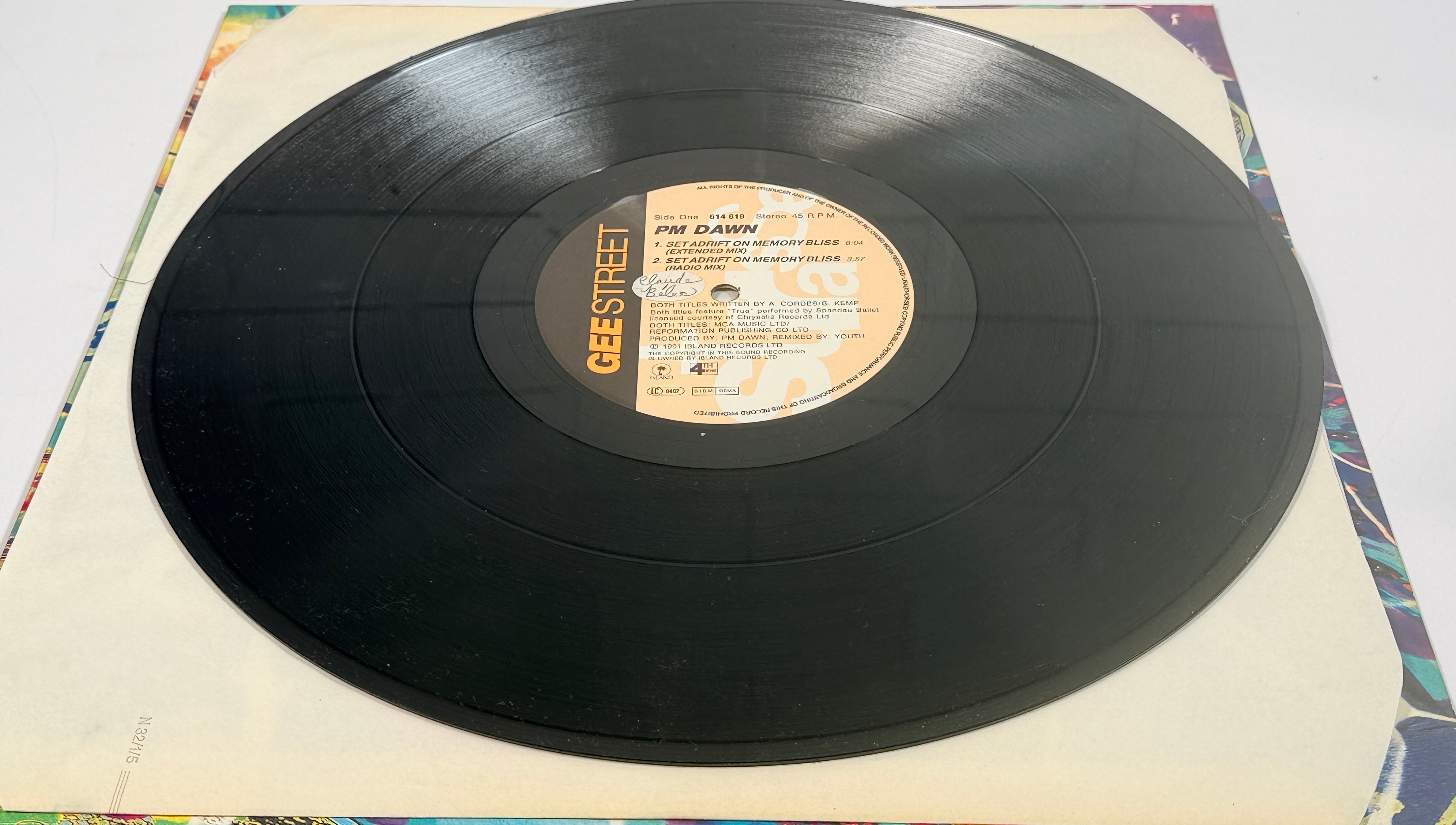 1991 PM Dawn Set Adrift On Memory Bliss 12 inch vinyl maxi single German pressing hip hop classic Gee Street Island Records collectible vintage record.