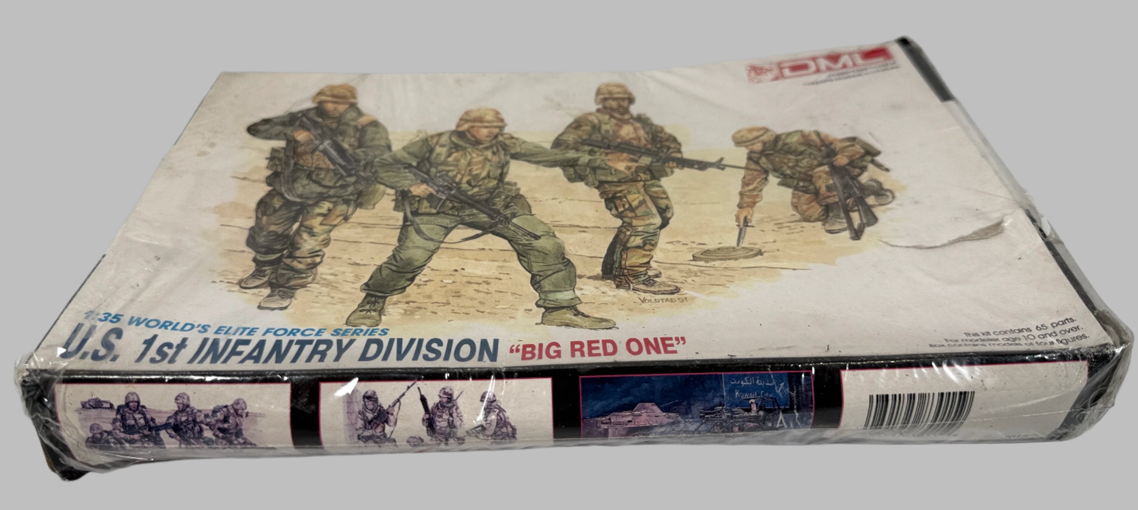Model kit box for U.S. 1st Infantry Division 'Big Red One' on a white background