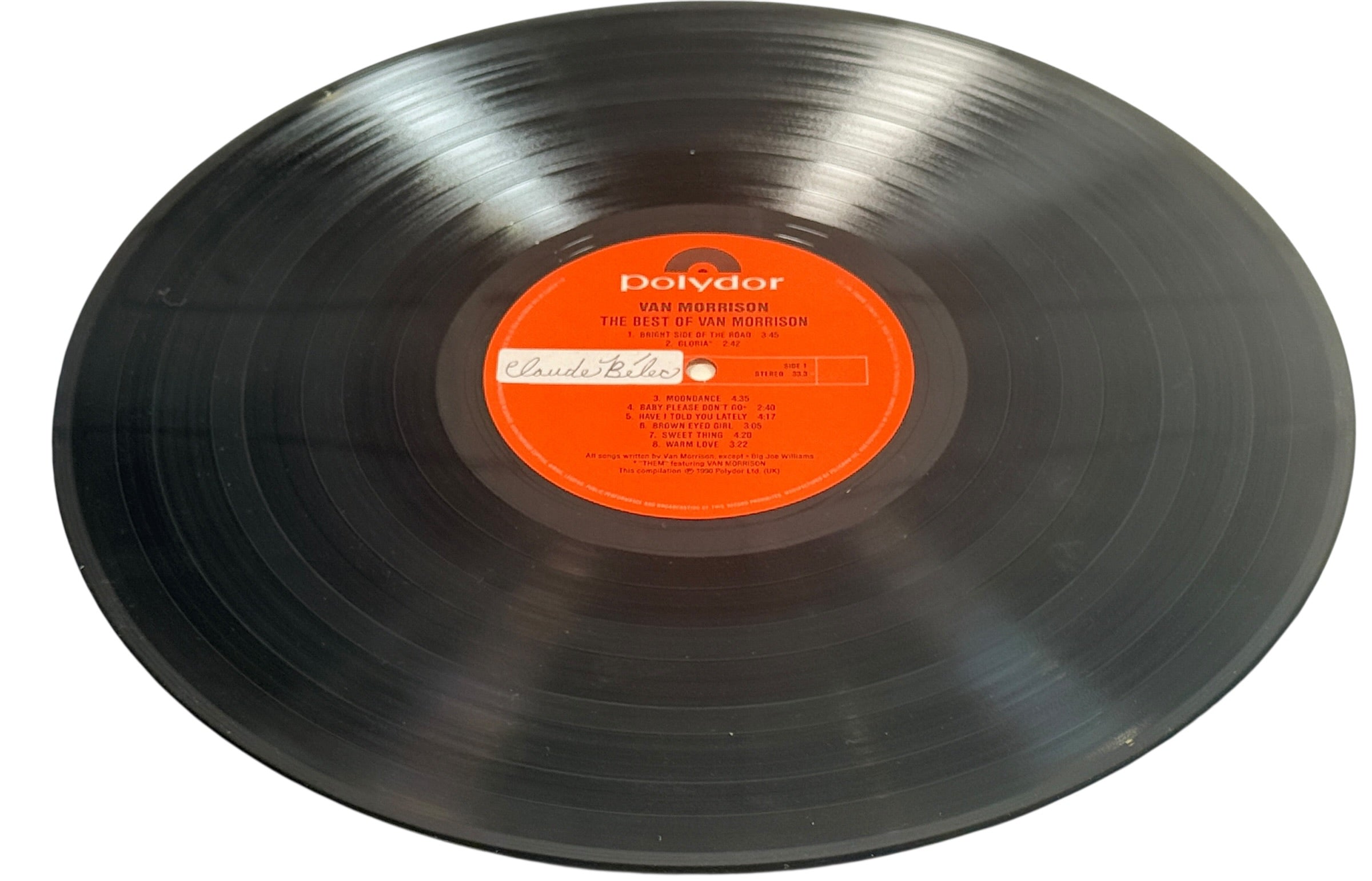 1990 Van Morrison Best Of vinyl LP Polydor Canadian pressing. Classic hits compilation with lyric sleeve. VG+ vinyl, VG sleeve, solid collector copy.