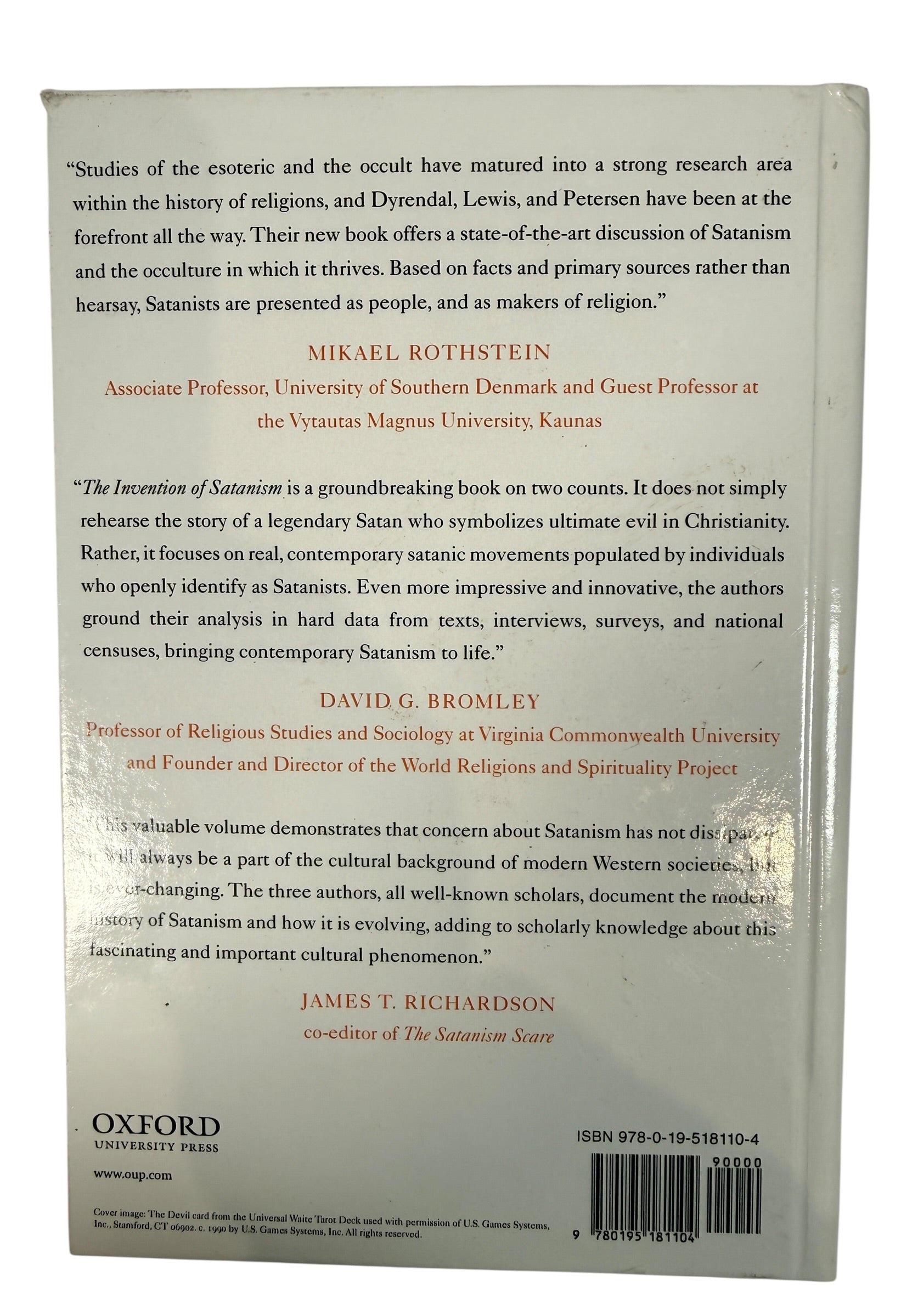 Oxford hardcover The Invention of Satanism 2016 academic religion study. Clean used copy with dust jacket, ideal for research or cultural studies