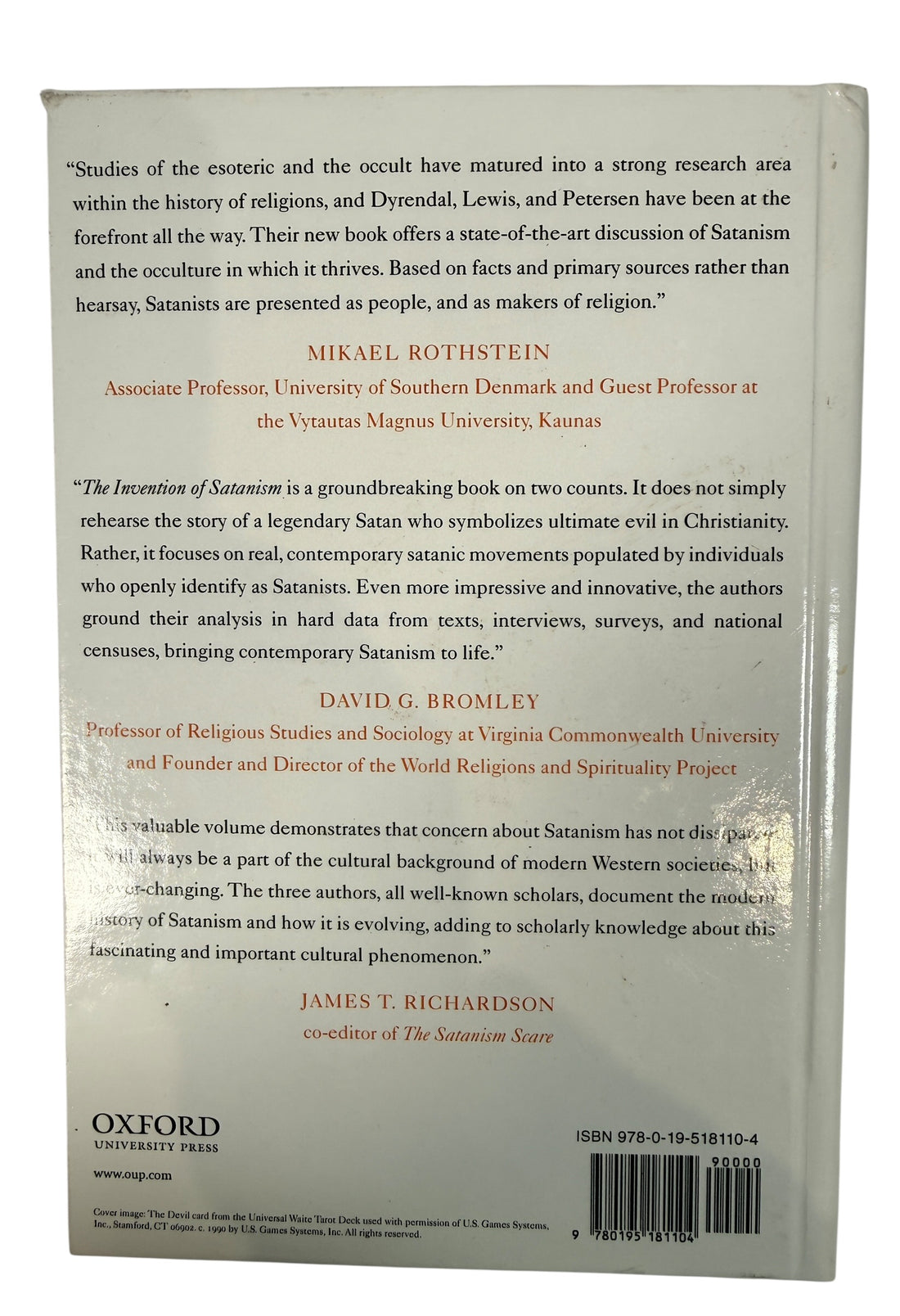 Oxford hardcover The Invention of Satanism 2016 academic religion study. Clean used copy with dust jacket, ideal for research or cultural studies