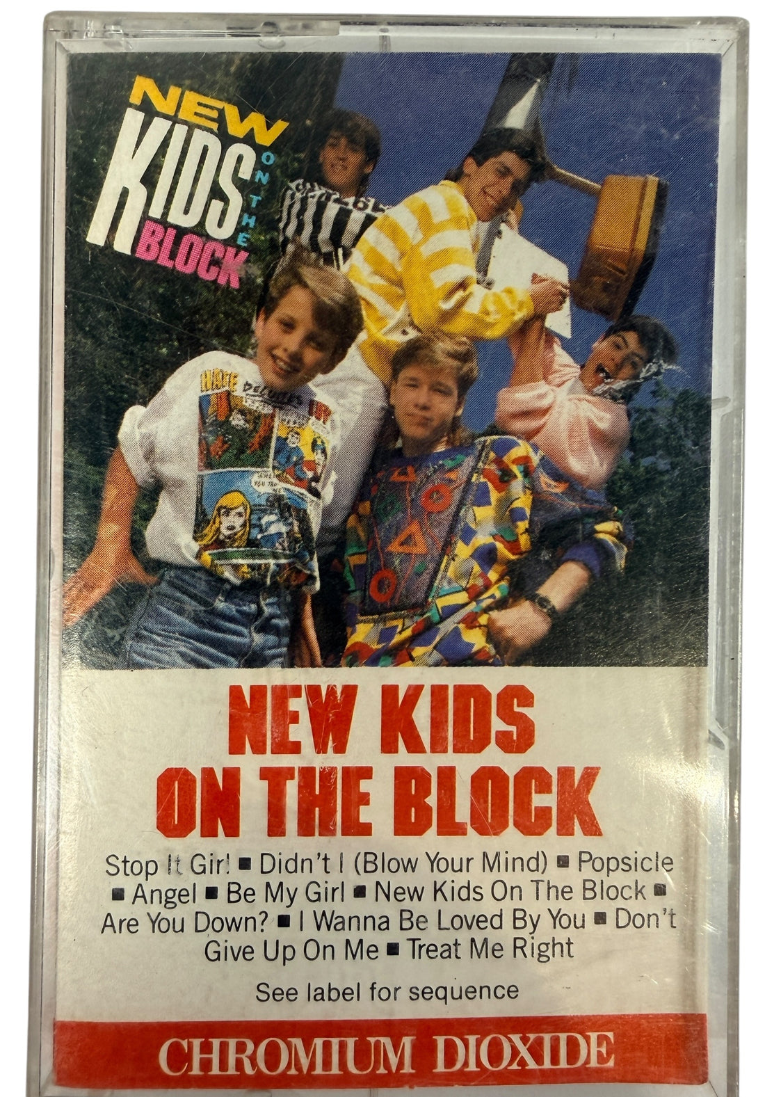 Vintage New Kids On The Block cassette lot with 1986 debut and Step By Step album. Classic 80s 90s pop tapes with original cases and inserts included.