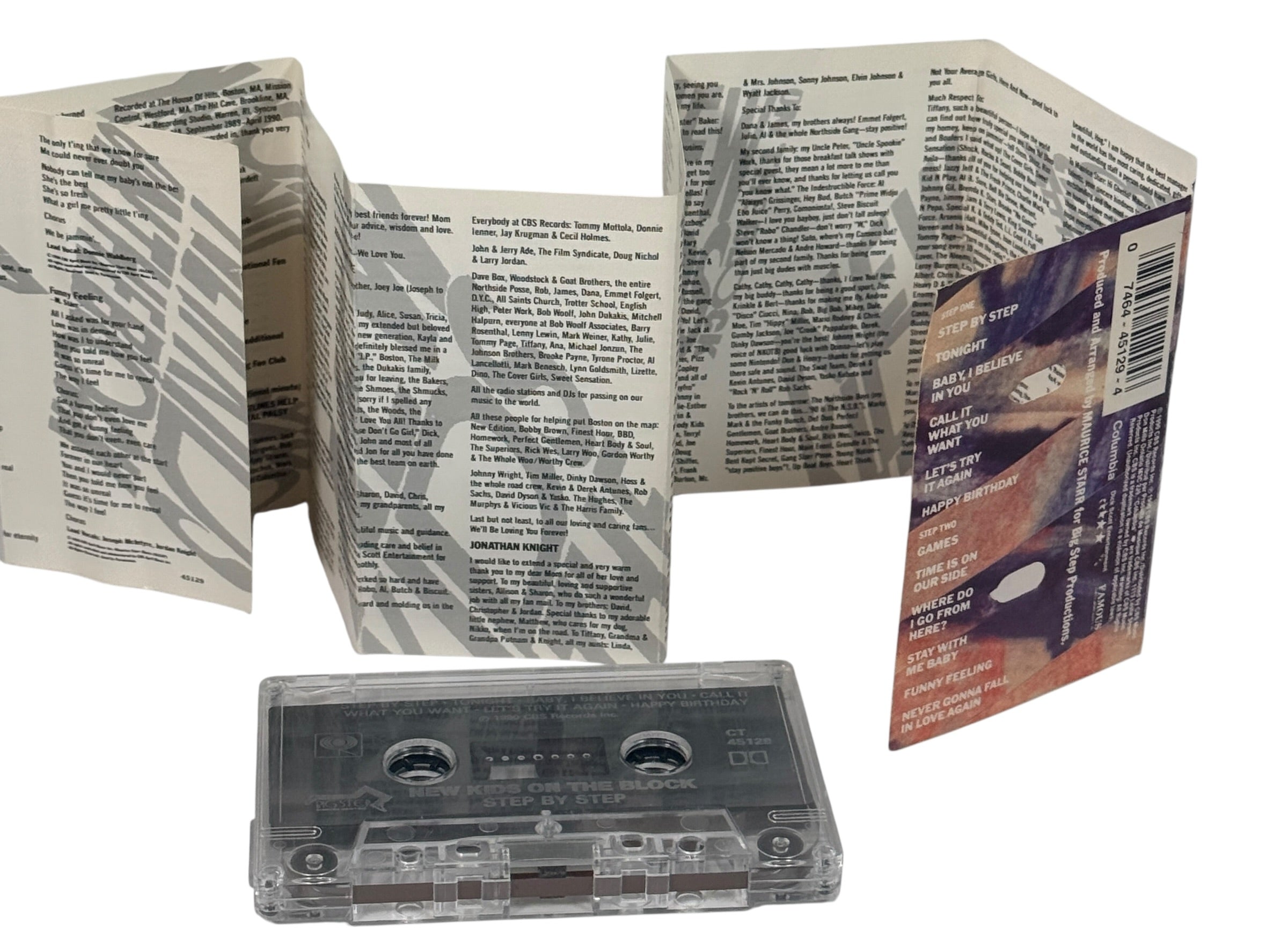 Lot de cassettes vintage des New Kids On The Block, premier album de 1986, Step By Step.