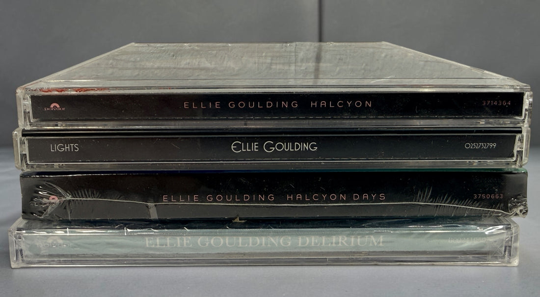 Ellie Goulding 4-album CD collection with Lights, Halcyon, sealed Halcyon Days and Delirium. Original HMV and promotional stickers included.