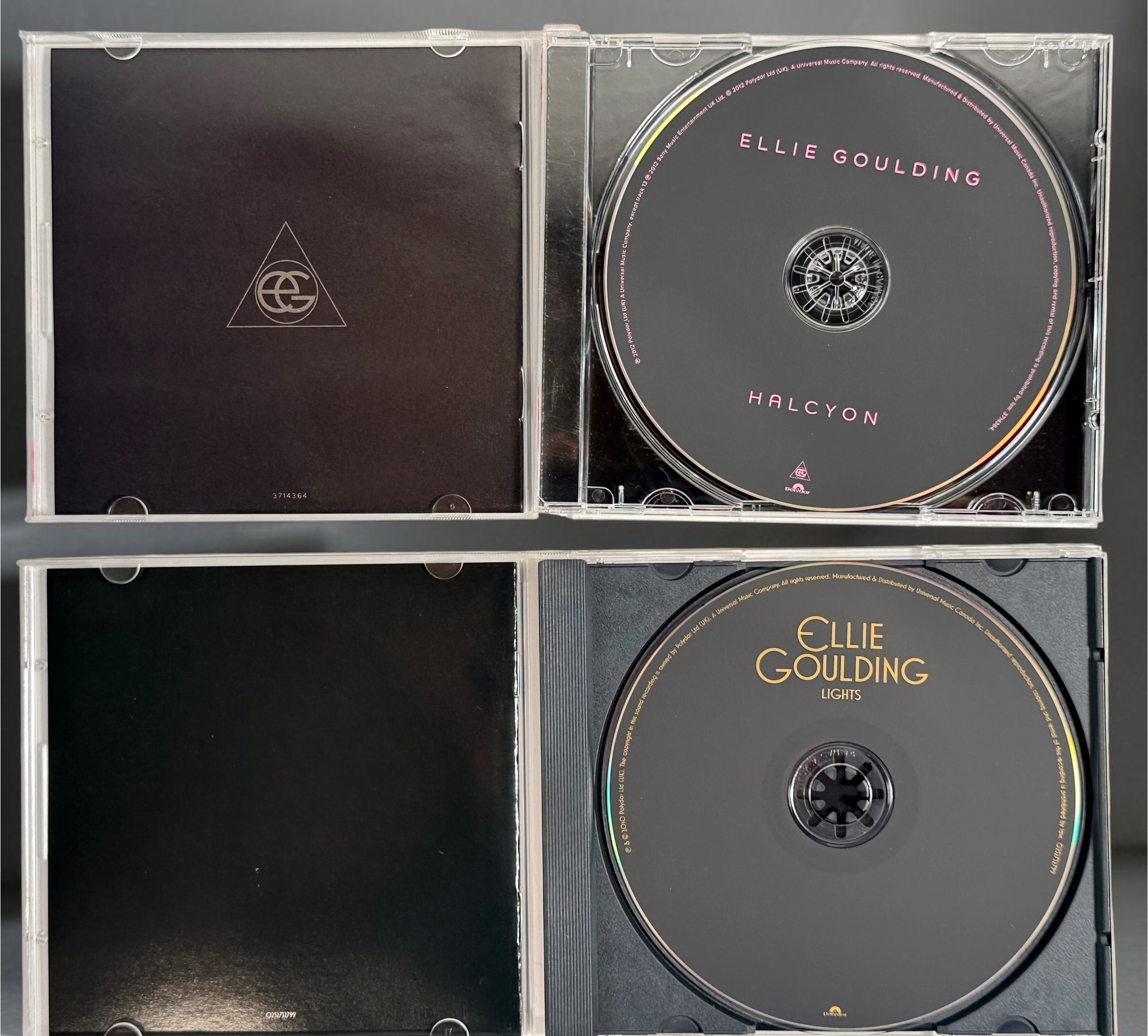 Ellie Goulding 4-album CD collection with Lights, Halcyon, sealed Halcyon Days and Delirium. Original HMV and promotional stickers included.