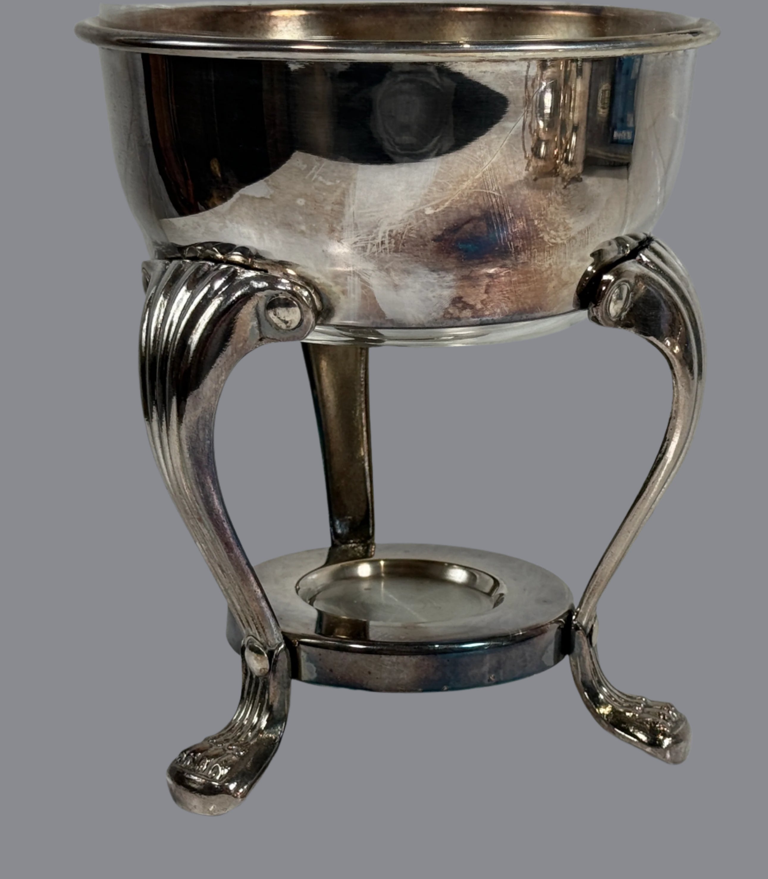 F.B. Rogers Silverplate Glass Coffee Carafe w/ Warming Stand USA