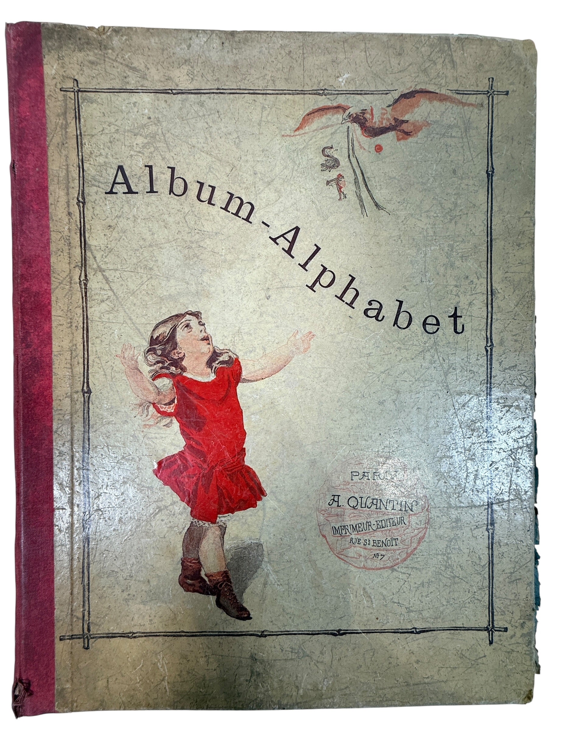 Antique French alphabet book Album Alphabet by E De Liphart Paris illustrated 19th century children’s primer collectible educational book vintage France.