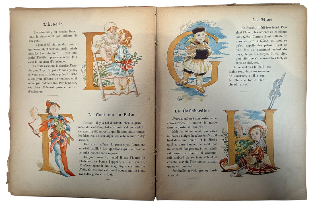 Antique French alphabet book Album Alphabet by E De Liphart Paris illustrated 19th century children’s primer collectible educational book vintage France.