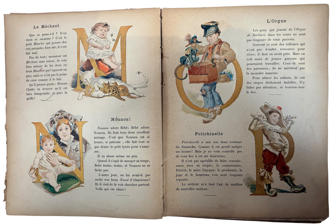 Antique French alphabet book Album Alphabet by E De Liphart Paris illustrated 19th century children’s primer collectible educational book vintage France.