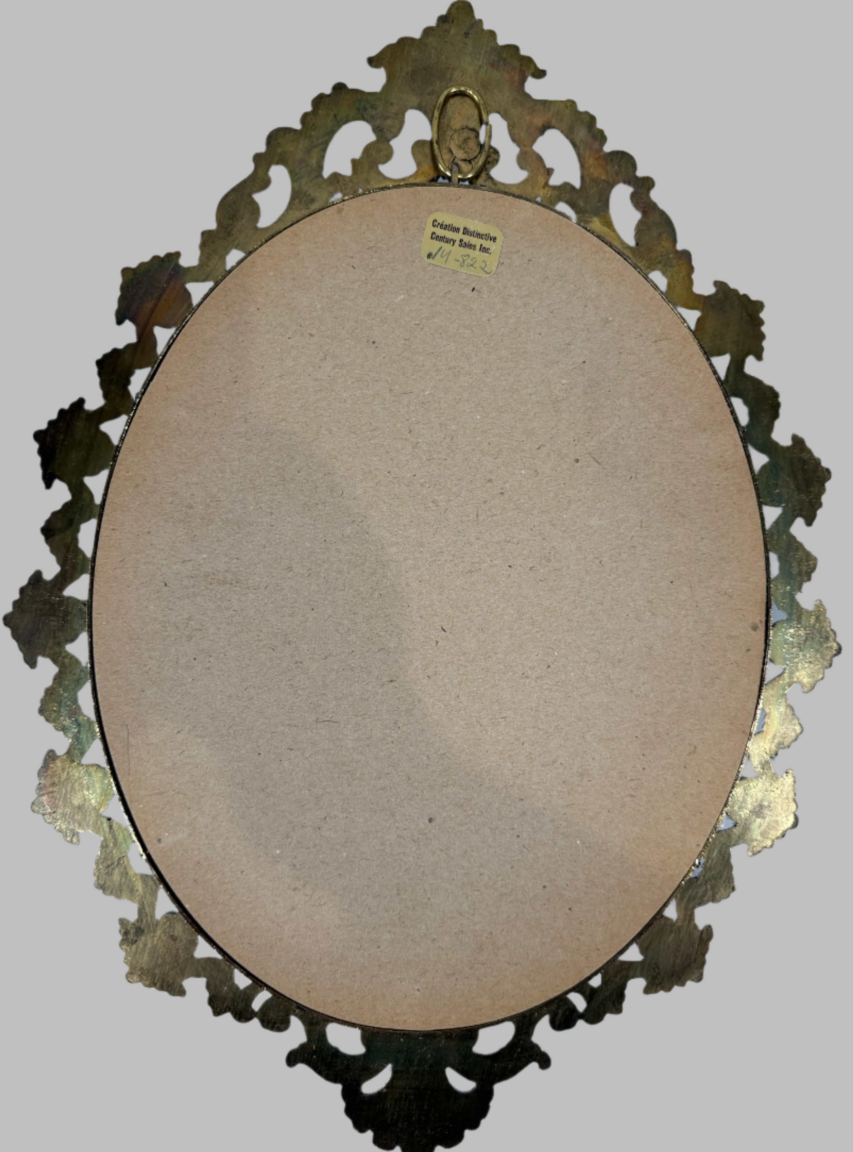 Vintage Capodimonte-Style Porcelain Wall Plaque – Rococo Couple in Ornate Gilt Oval Frame (Minor Flaw)