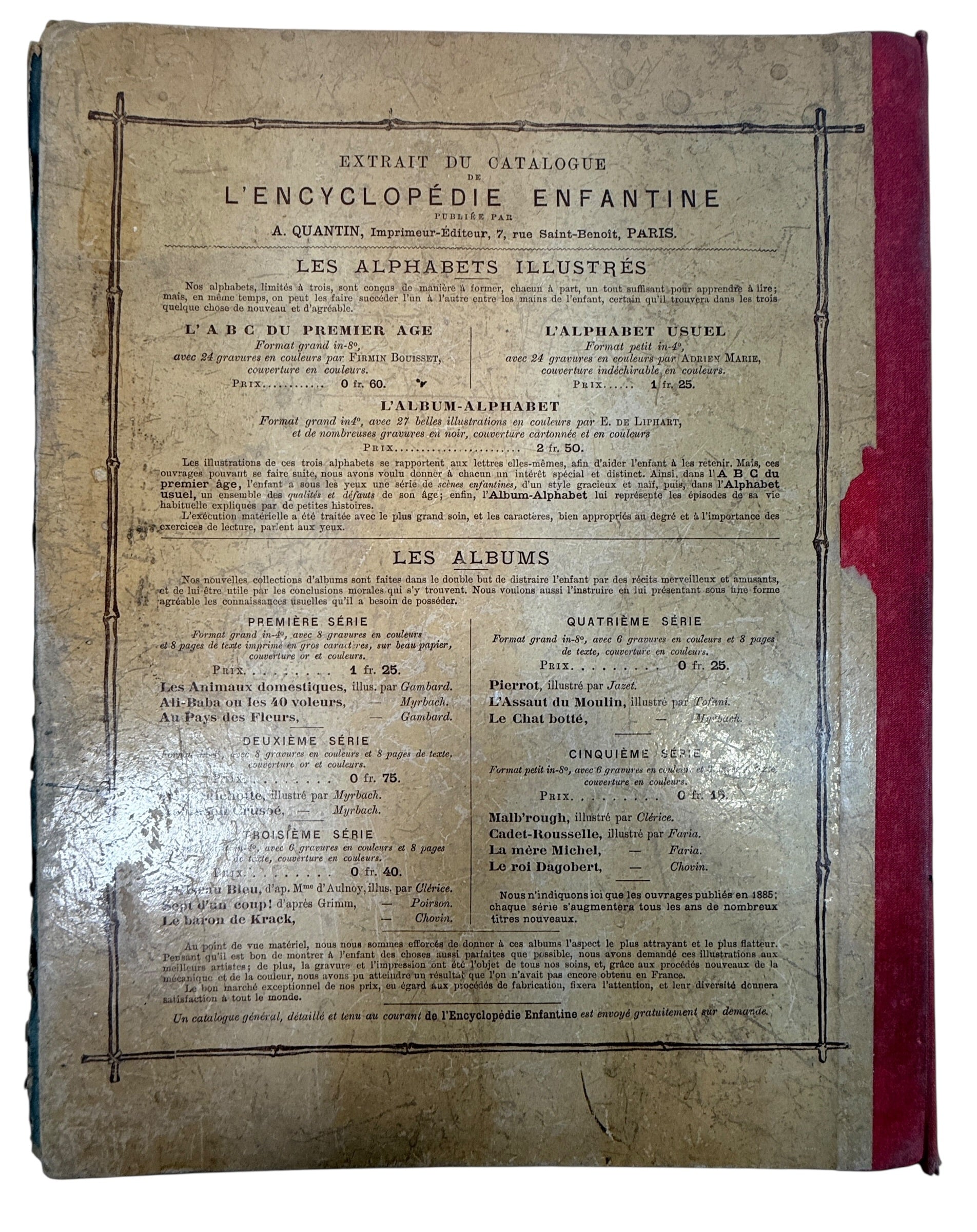Antique French alphabet book Album Alphabet by E De Liphart Paris illustrated 19th century children’s primer collectible educational book vintage France.