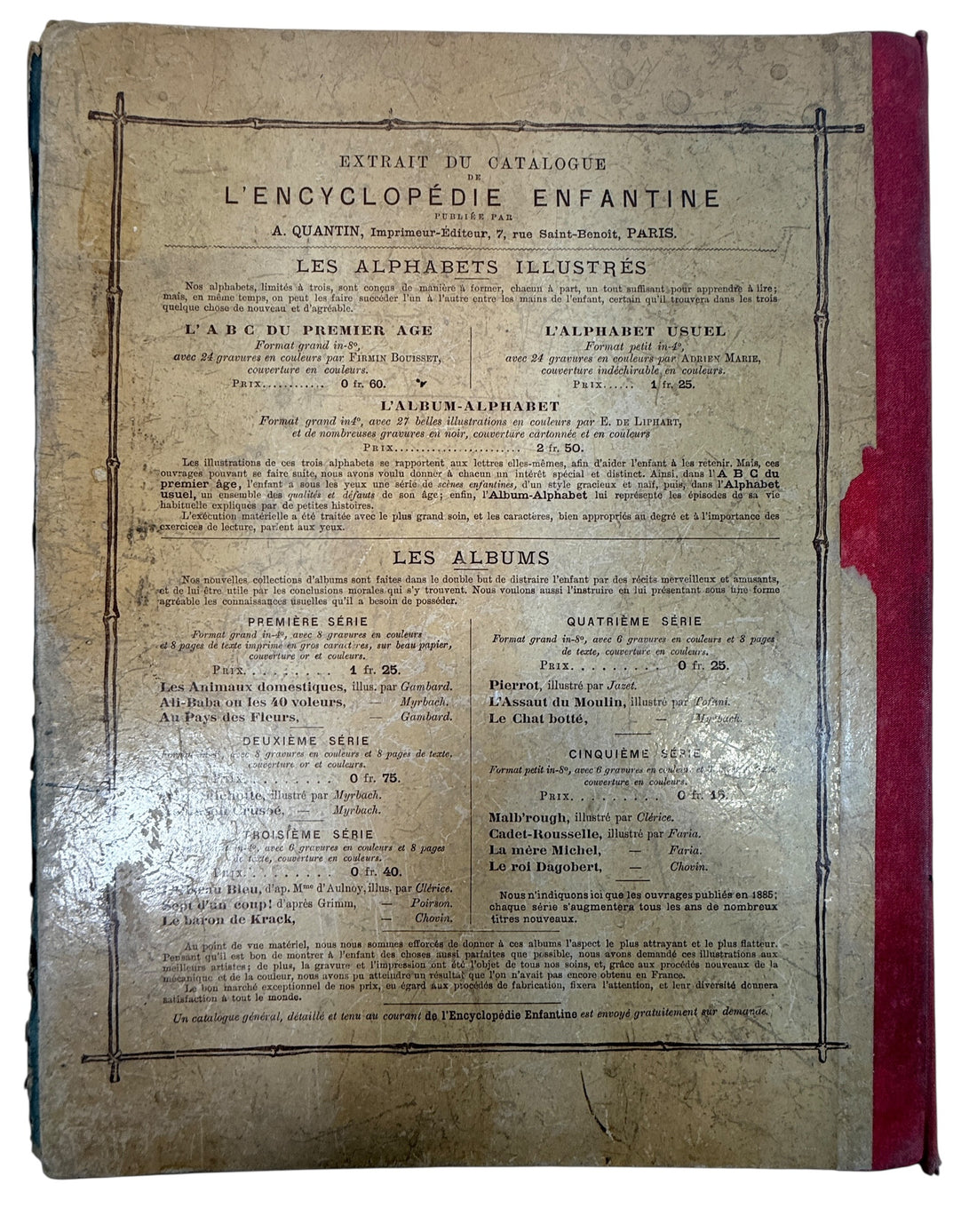 Antique French alphabet book Album Alphabet by E De Liphart Paris illustrated 19th century children’s primer collectible educational book vintage France.