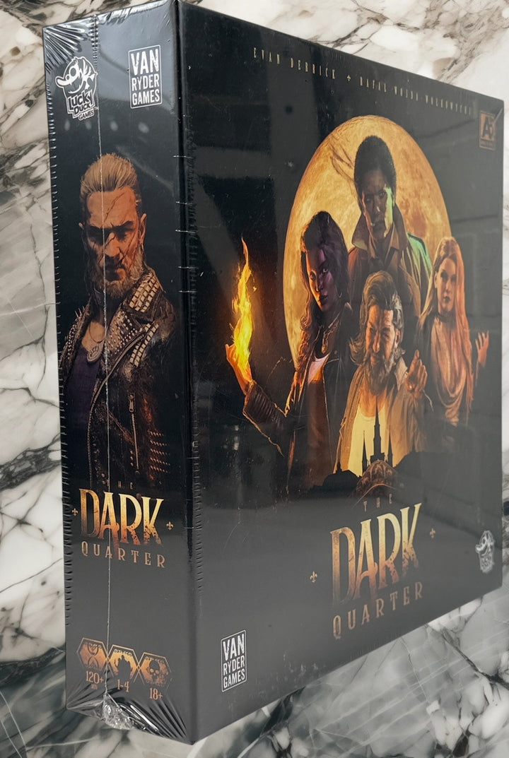 Sealed Dark Quarter board game cooperative horror hybrid app game by Van Ryder Games modern tabletop campaign collectible new retail condition.