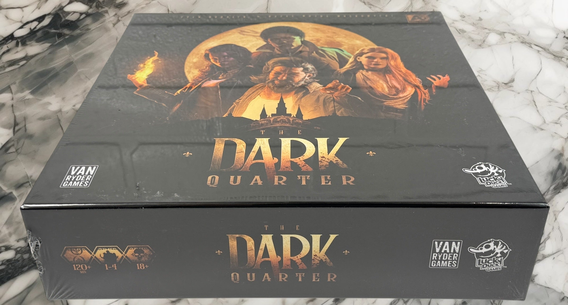 Sealed Dark Quarter board game cooperative horror hybrid app game by Van Ryder Games modern tabletop campaign collectible new retail condition.