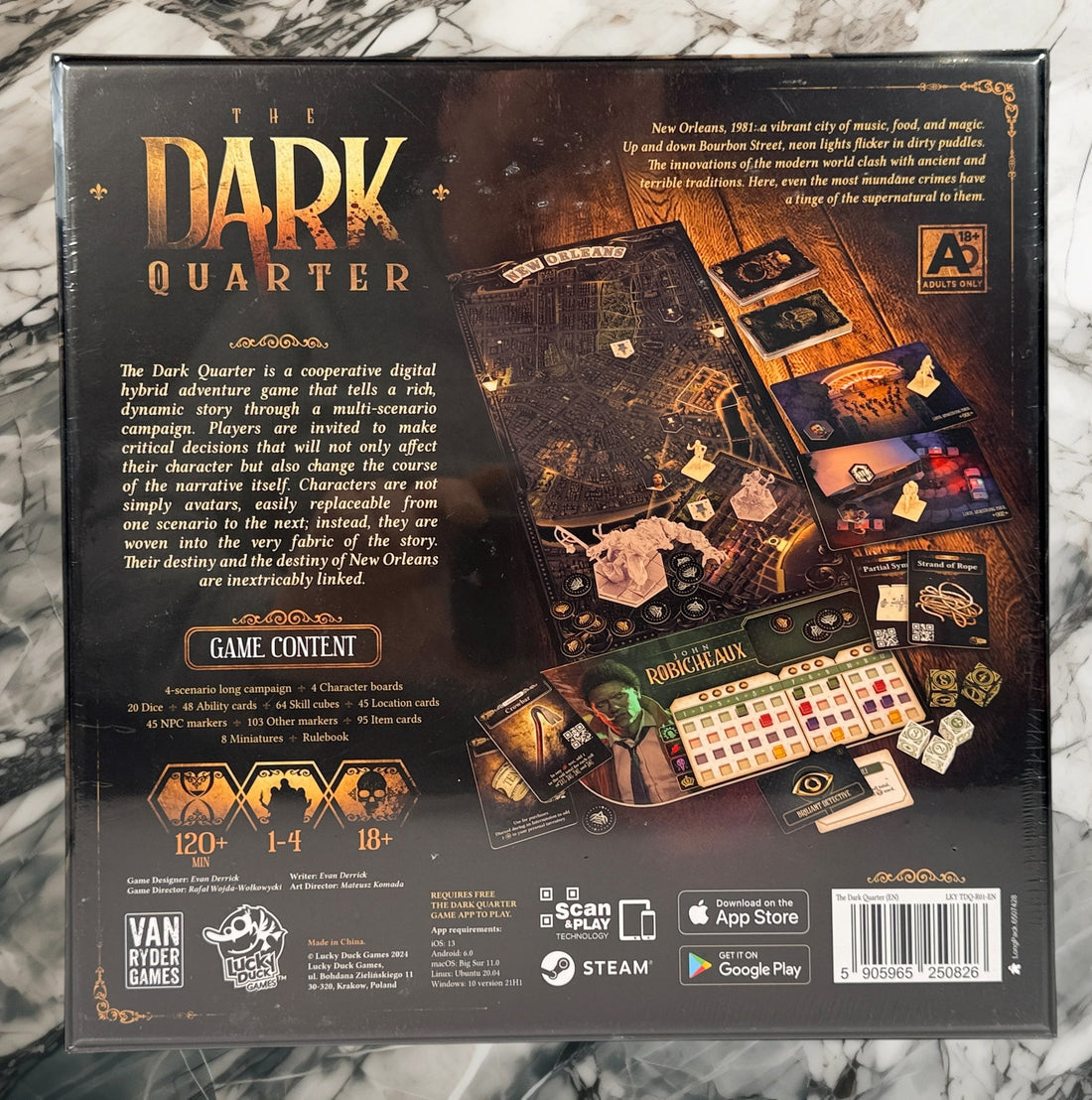 Le Quartier Sombre, jeu de société KS, (Lucky Duck / Van Ryder Games), NEUF, scellé.