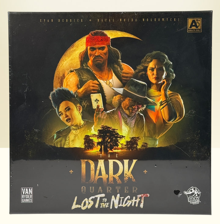 Sealed Dark Quarter Lost To The Night board game expansion. Narrative horror tabletop campaign add-on for collectors and gamers. Expansion requires base game.
