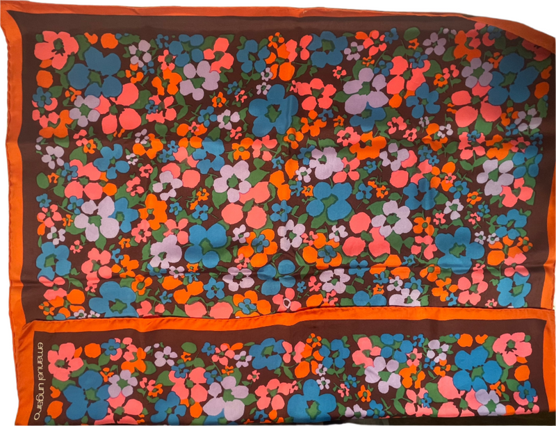 Vintage Emanuel Ungaro Silk Challis Floral Scarf