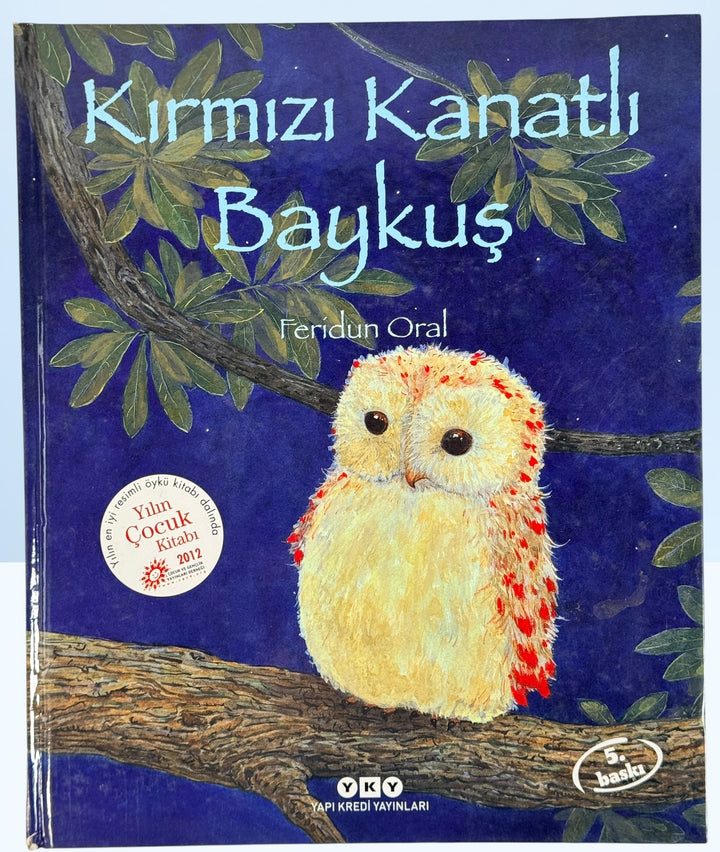 Feridun Oral illustrated Turkish children’s book Kirmizi Kanatli Baykus hardcover owl story picture book collectible kids literature Turkey