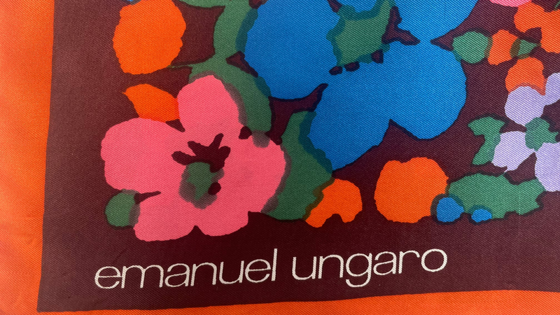 Vintage Emanuel Ungaro Silk Challis Floral Scarf