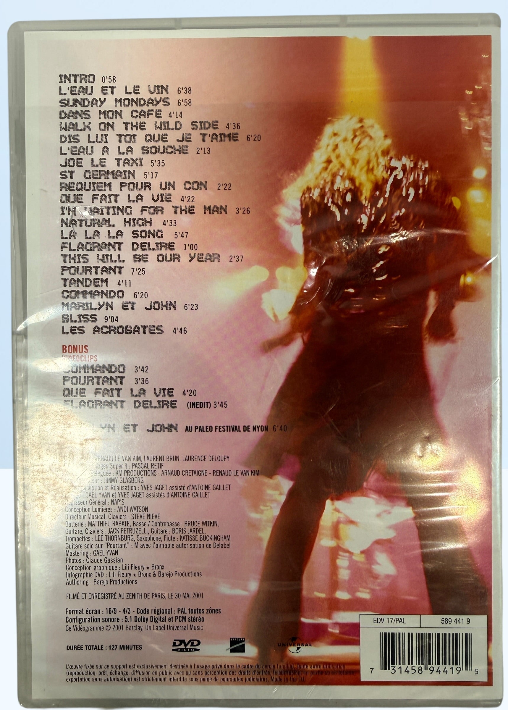 Vanessa Paradis, Au Zénith, Live Concert DVD, 2001, PAL, Universal