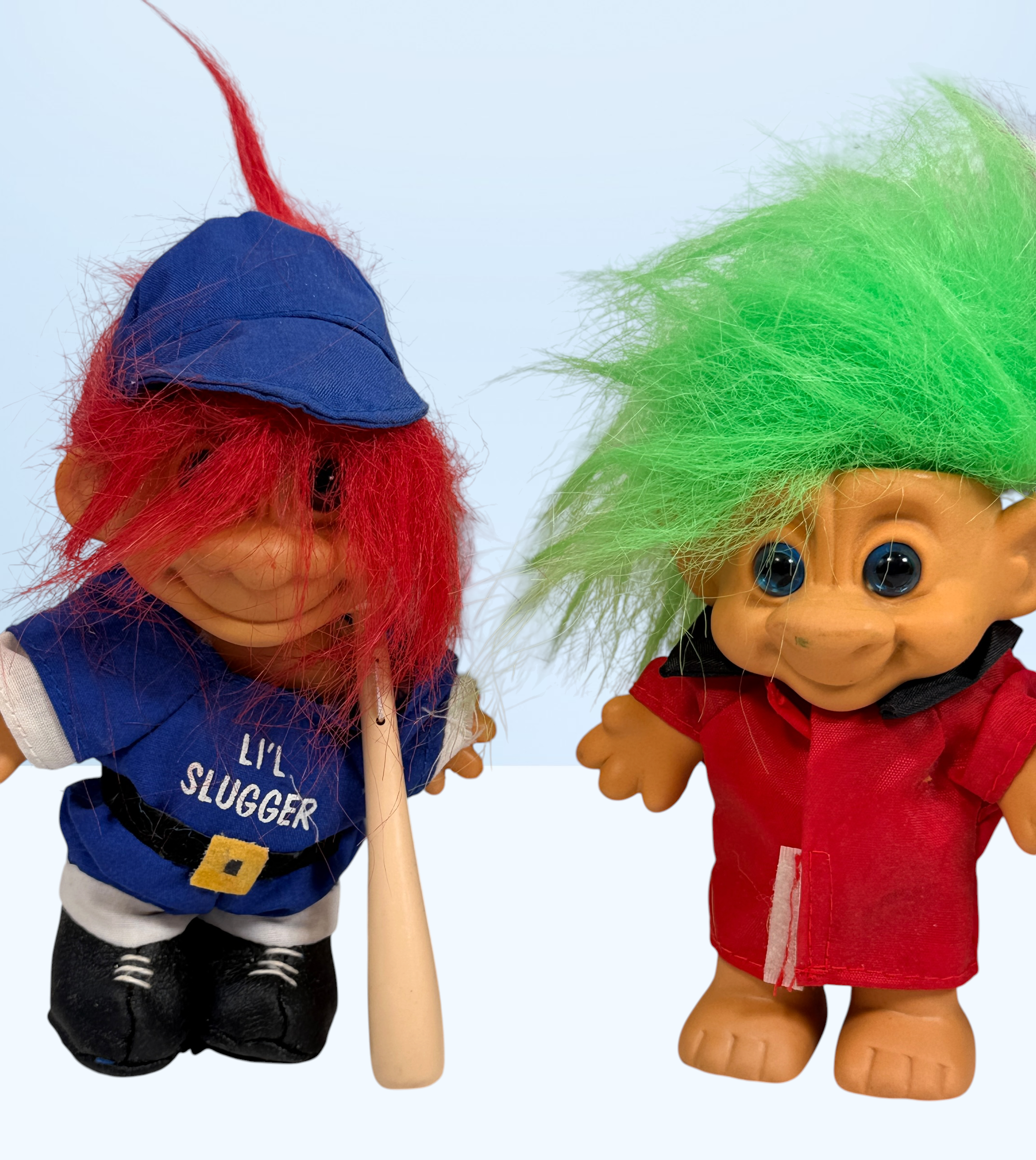 Vintage Troll doll collection with Canadiens, Expos, Patrick Roy, Kirk Muller, Russ Trolls and assorted sports and character figures.