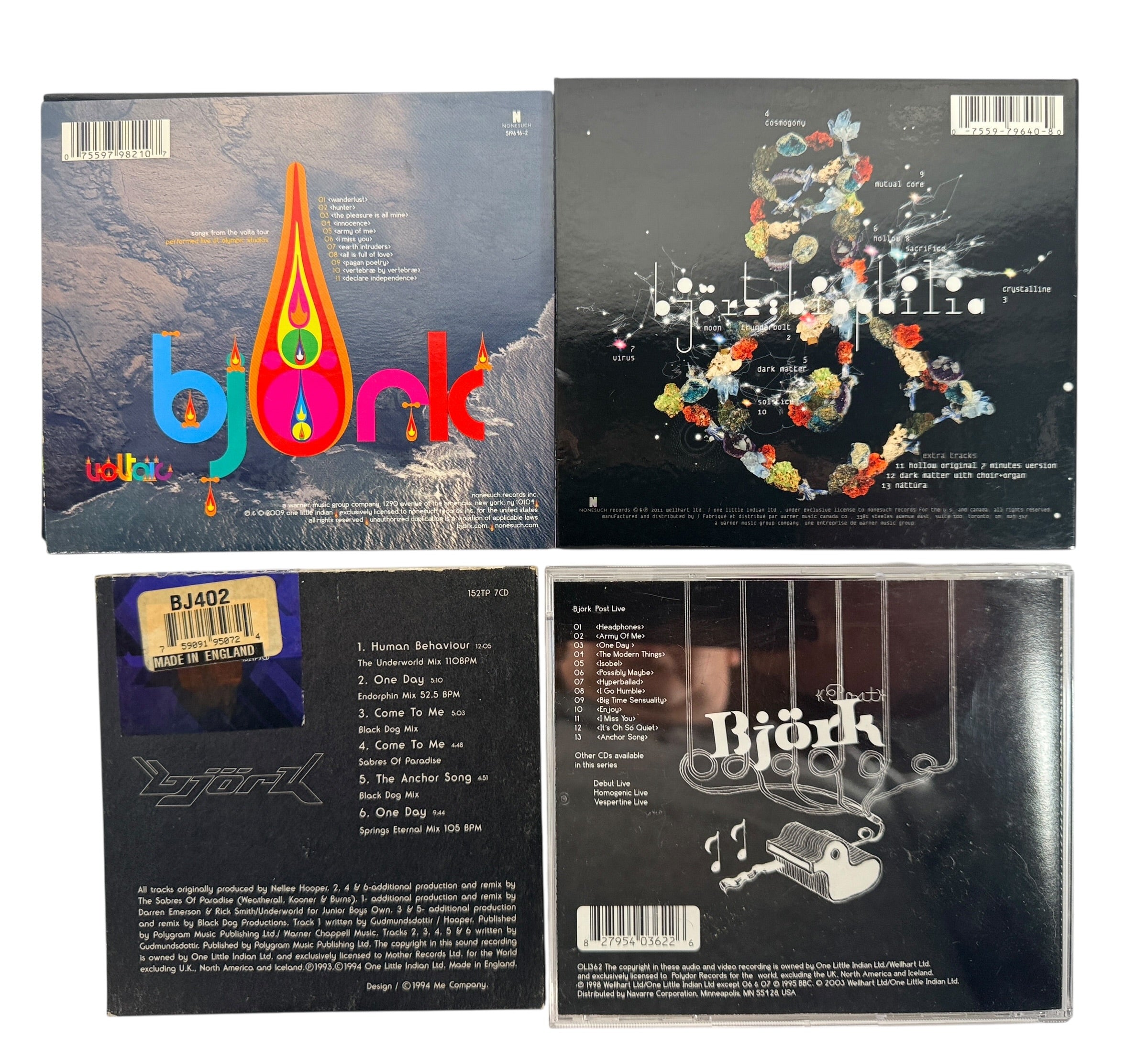 Björk, 4 CD Collection, Biophilia, Volta Tour, Telegram Remix, Post Live.