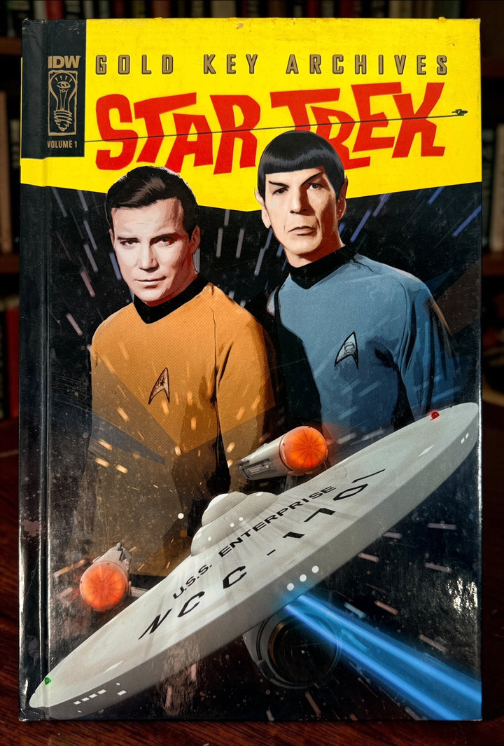 Star Trek Gold Key Archives Vol. 1 hardcover by IDW, 2014. Collects classic Gold Key Star Trek issues #1–6 featuring Kirk, Spock and the Enterprise.