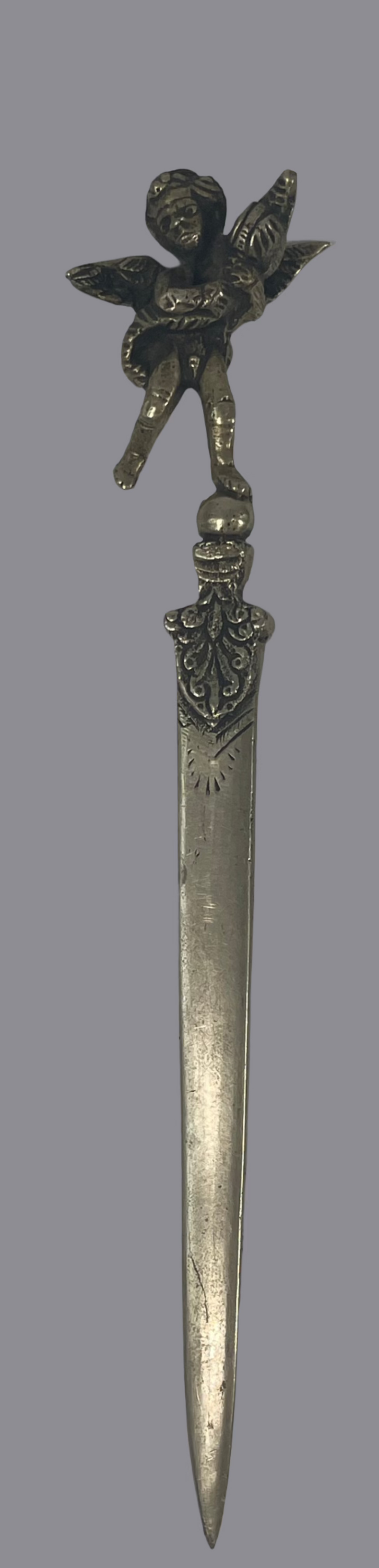 Antique Decorative Letter Opener with Tang Brass or Bronze  Circa 1920-30s