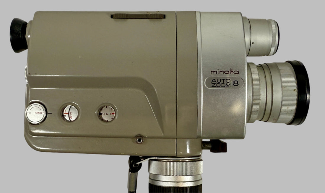 Vintage Minolta Auto Zoom 8 Movie Camera – Full Kit with Case & Manual
