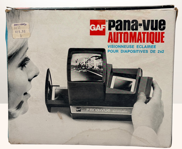 Vintage GAF Pana-Vue Automatic Slide Viewer, Lighted 2x2 Model.