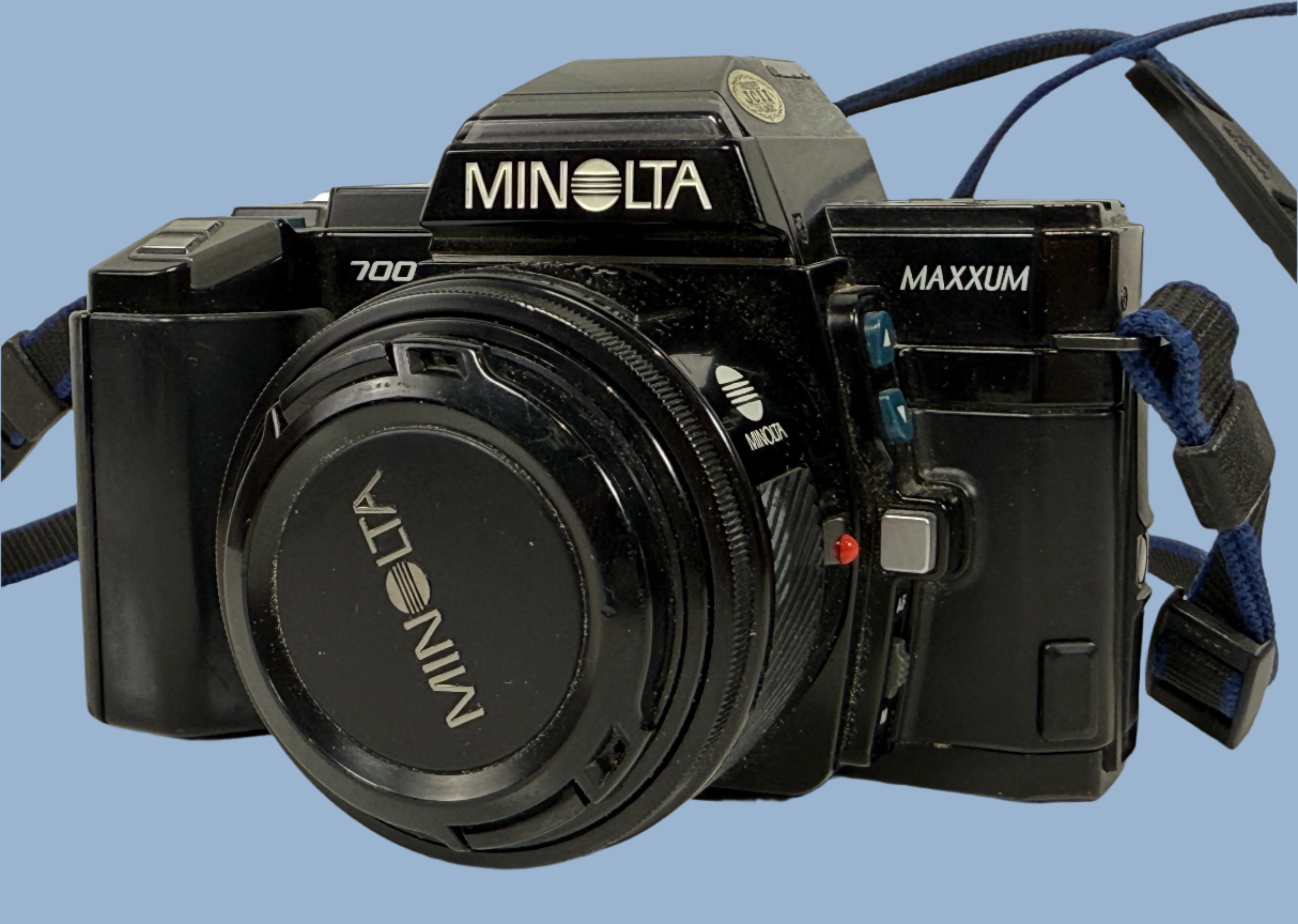 Appareil photo reflex Minolta Maxxum 7000 35 mm avec objectif AF 50 mm f/1,7 + étui en cuir Minolta d'origine – Non testé
