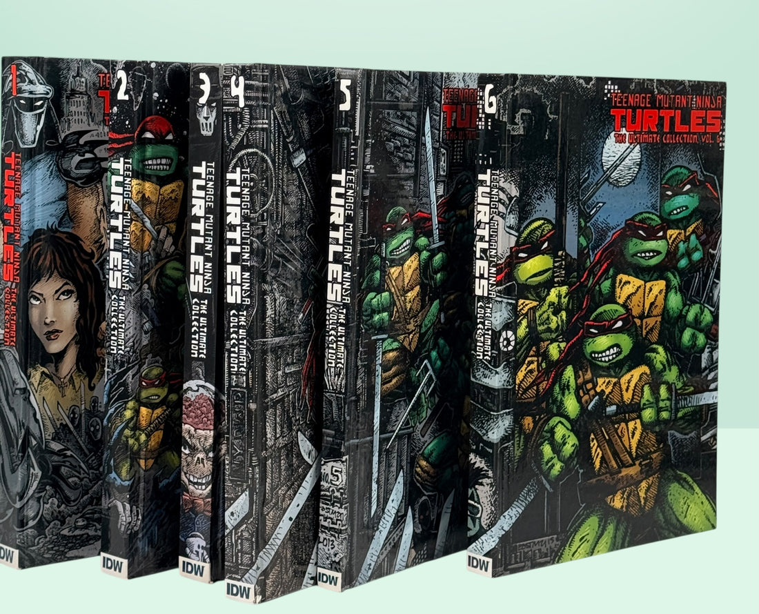 Teenage Mutant Ninja Turtles Ultimate Collection Vol 1–6 hardcover set. Complete IDW TMNT Mirage comics collection, collectible graphic novels in excellent condition.