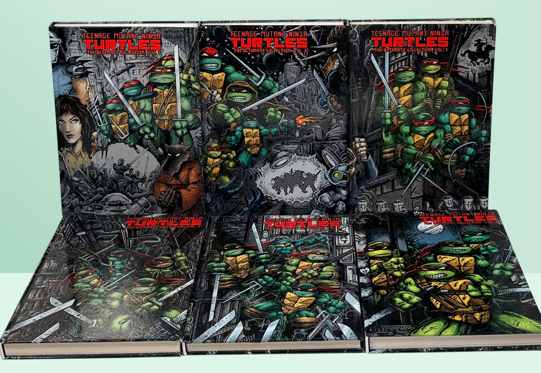 Teenage Mutant Ninja Turtles Ultimate Collection Vol 1–6 hardcover set. Complete IDW TMNT Mirage comics collection, collectible graphic novels in excellent condition.