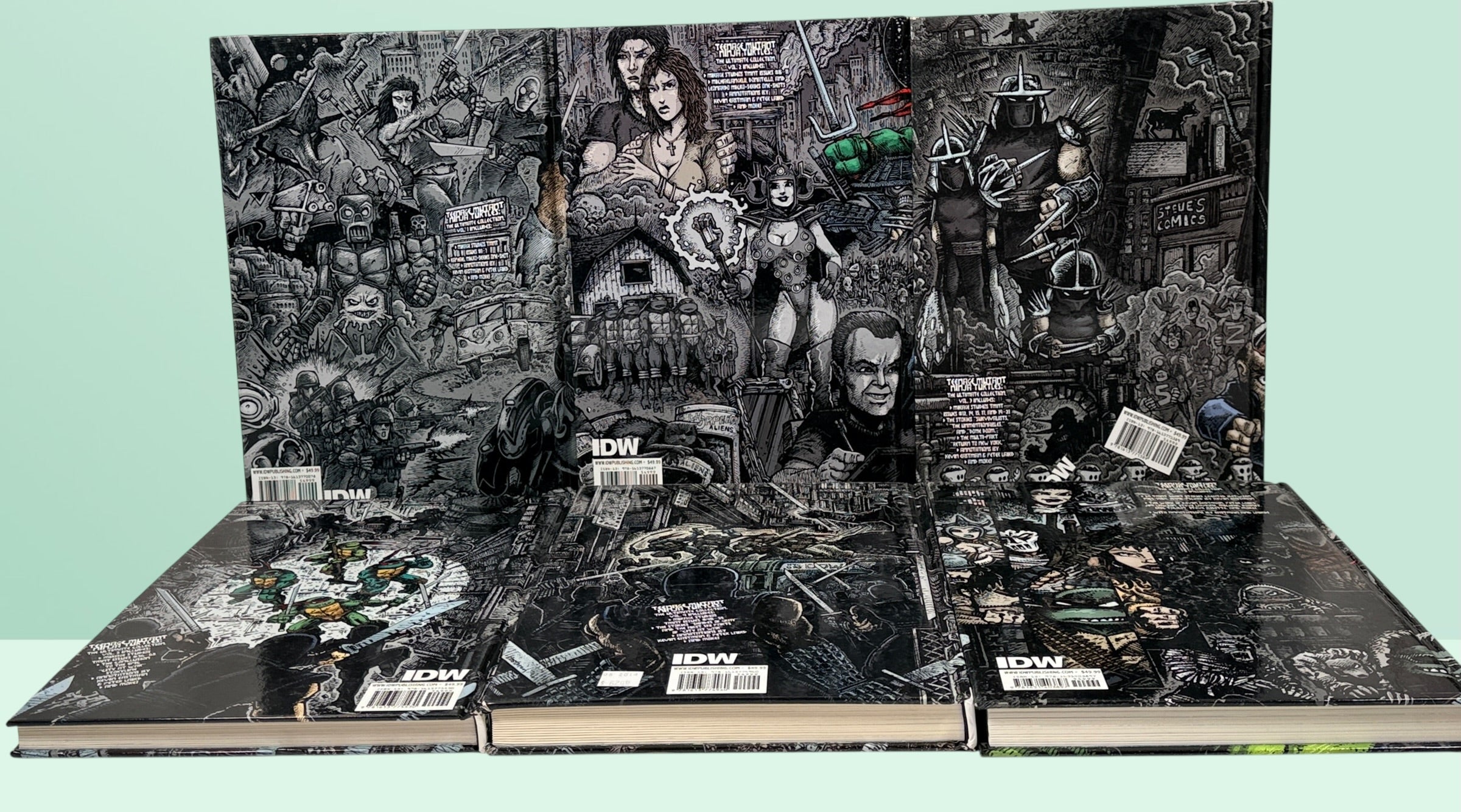 Teenage Mutant Ninja Turtles Ultimate Collection Vol 1–6 hardcover set. Complete IDW TMNT Mirage comics collection, collectible graphic novels in excellent condition.