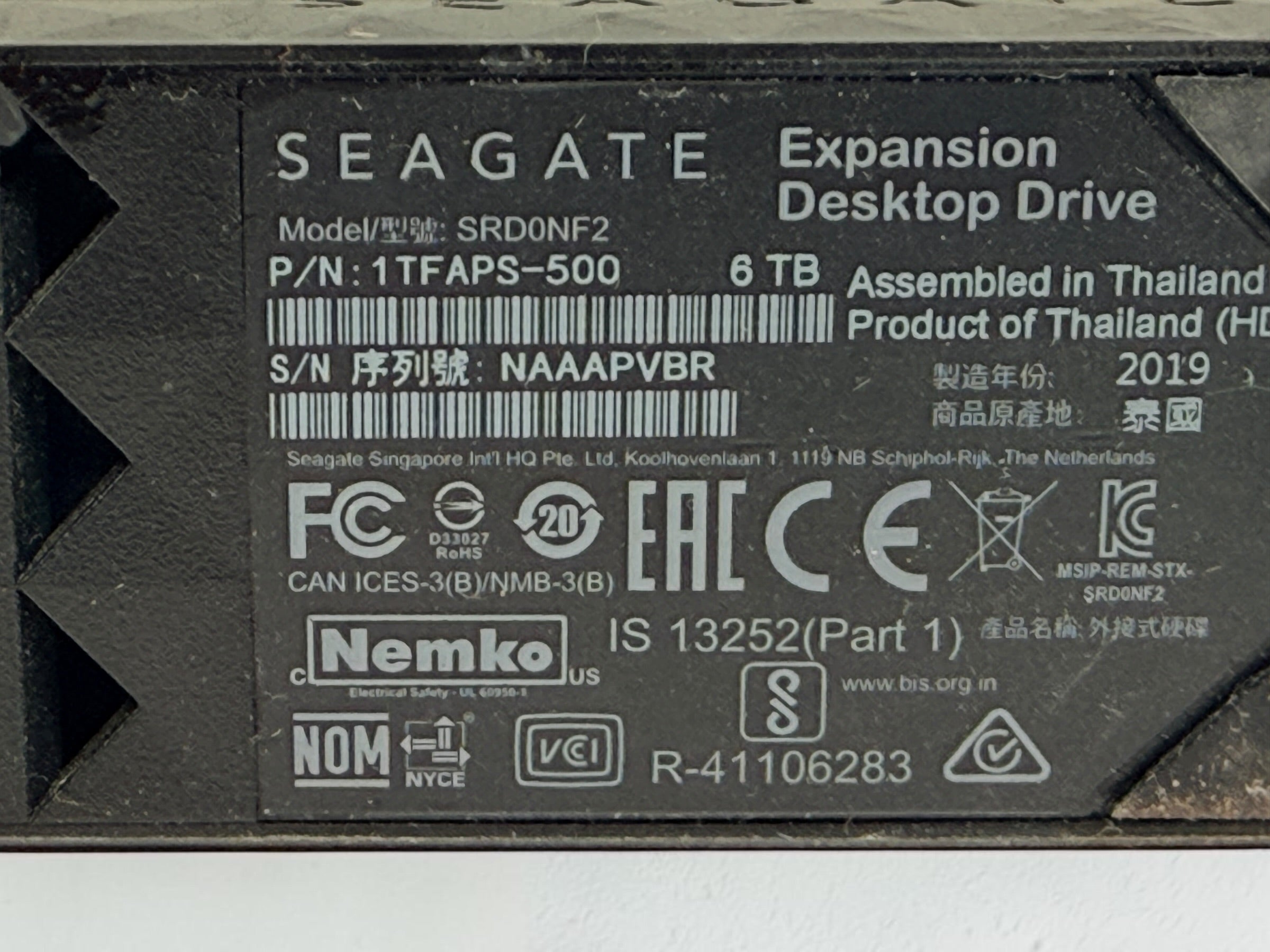 Seagate Expansion 6TB external desktop hard drive SRD0NF2. Tested and working. Drive only; power adapter and USB cable not included.