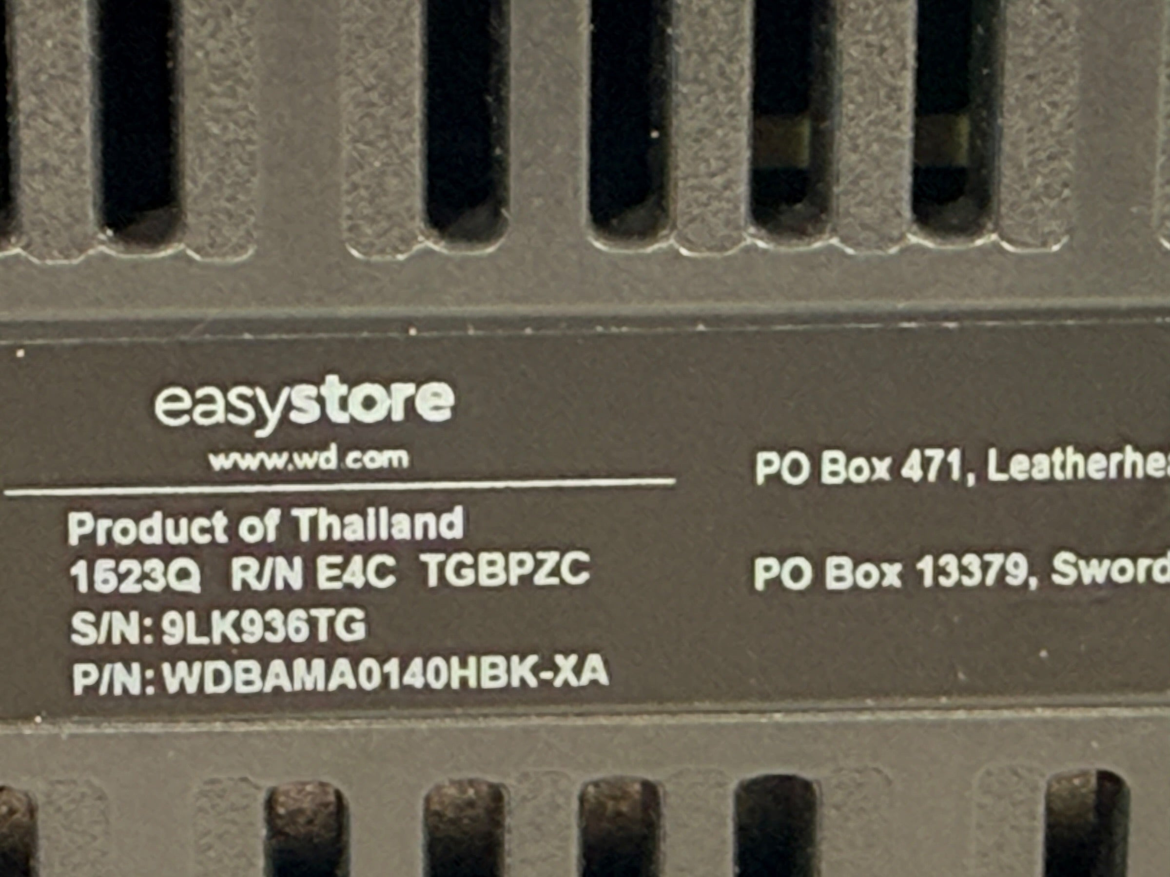 WD Easystore 14TB external hard drive, tested and working. USB desktop storage unit. Power adapter and USB cable not included. Used condition.