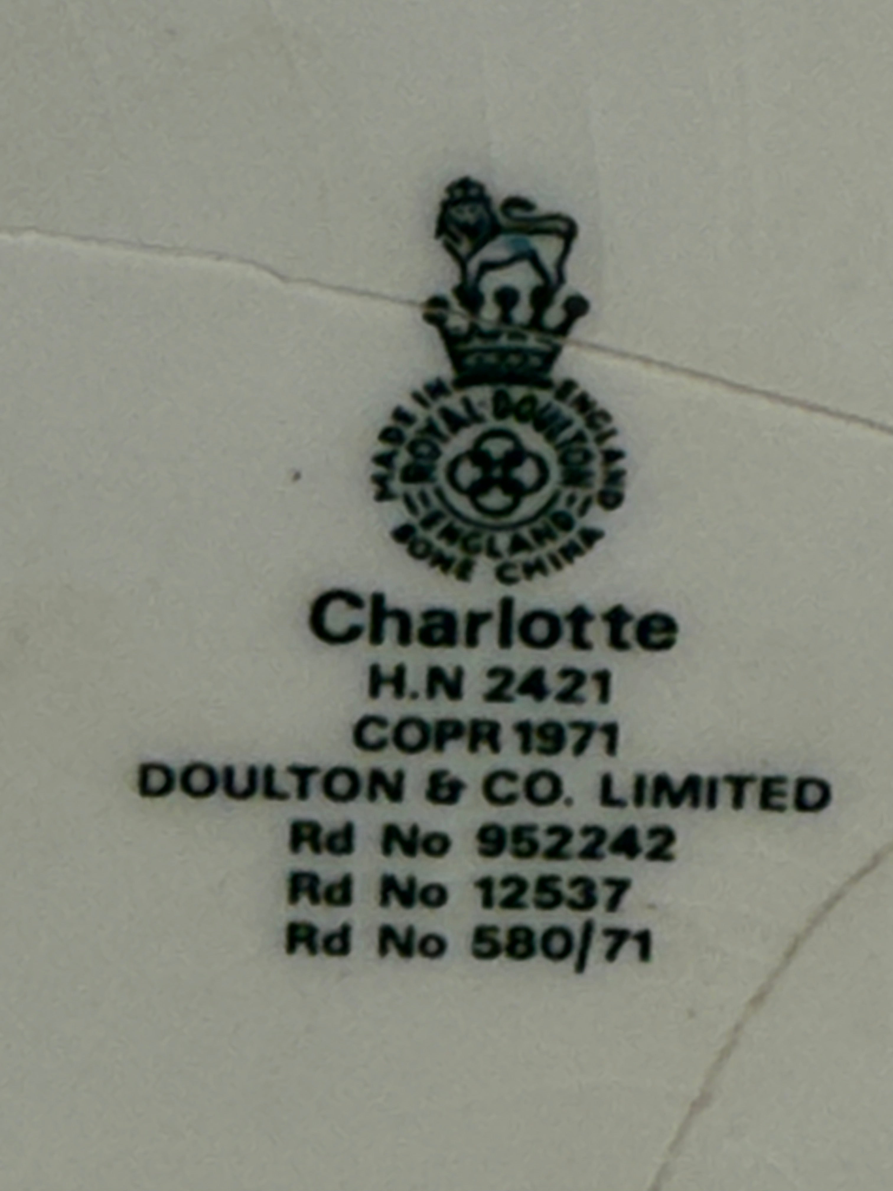 Royal Doulton “Charlotte” Figurine HN2421 – Lady with Dog – 1972–1986