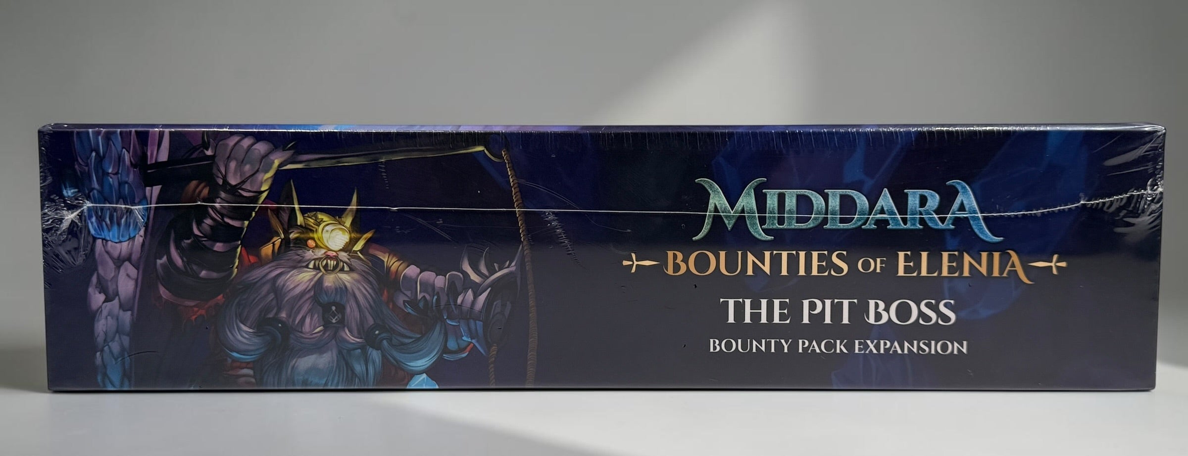 Factory-sealed Middara The Pit Boss Bounties of Elenia expansion by Succubus Publishing, with 15 miniatures, cards and tokens. New and sealed.