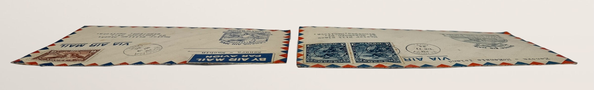 1934–1936 Canadian First Flight Airmail Covers, Ontario Routes, Set Of Three.