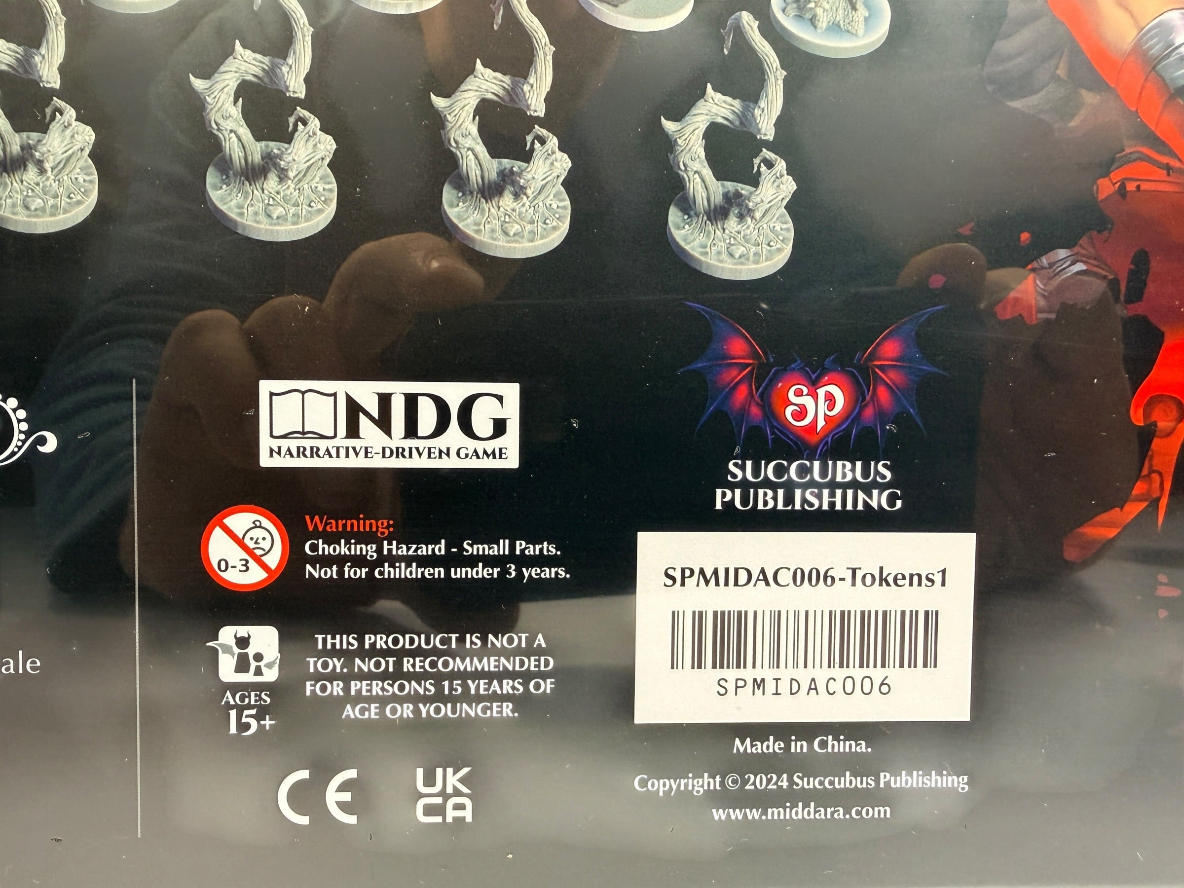 Middara Act 1 Token Upgrade Pack by Succubus Publishing with 32 plastic miniatures and 8 base rings. Factory sealed with damaged shrink wrap.