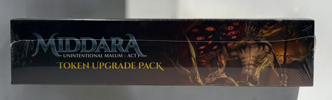 Middara Act 1 Token Upgrade Pack by Succubus Publishing with 32 plastic miniatures and 8 base rings. Factory sealed with damaged shrink wrap.