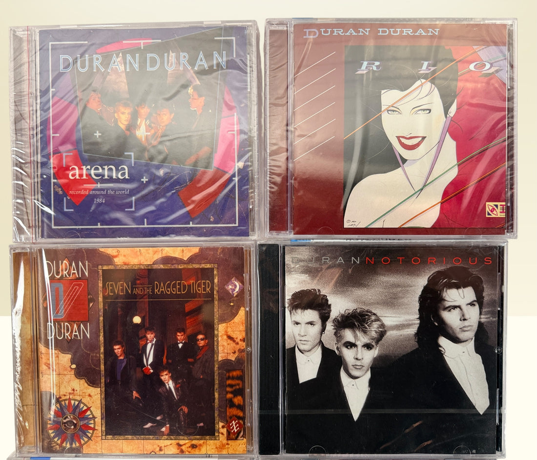 Factory sealed Duran Duran 7 CD album lot including Rio, Arena, Seven and the Ragged Tiger and more. New wave pop collection bundle.